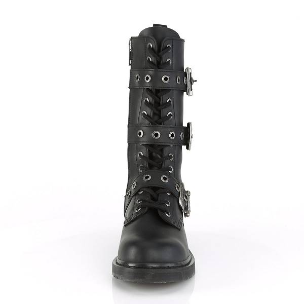 Demonia Men's Bolt-330 Mid Calf Combat Boots - Black Vegan Leather D4590-82US Clearance